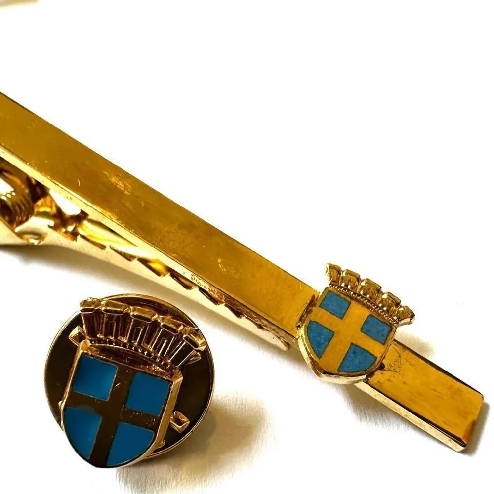 Ballou Religious Cross Tie Clip and pin in box